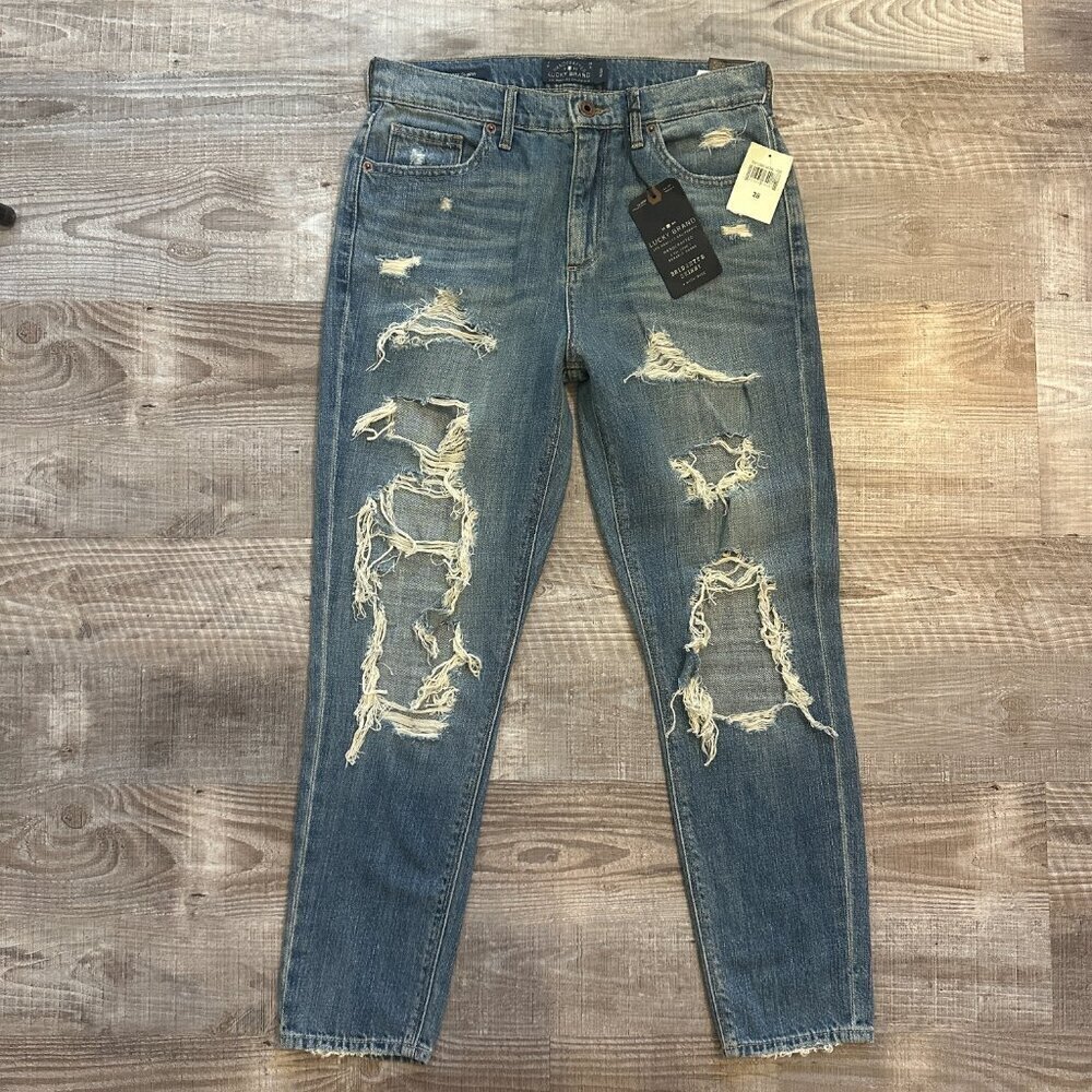 Y2K Vintage Lucky Brand High Rise Bridgette Skinny Distress Jeans Sz 28 NWT